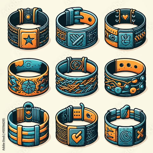 Wristbands set vector illustration