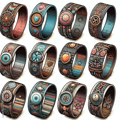 Wristbands set vector illustration