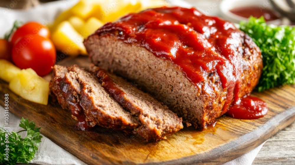 Delicious Meatloaf with Vibrant Colors and Soft Light Delicious Meatloaf with Vibrant Colors and Soft Light