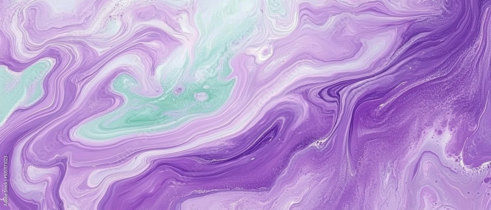Abstract artwork featuring flowing purple and green swirls, creating a dreamy and artistic background. Abstract artwork featuring flowing purple and green swirls, creating a dreamy and artistic background.