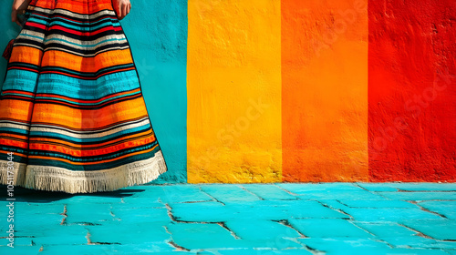 Colorful Skirt and Wall, bright, vibrant, street, fashion, texture photo