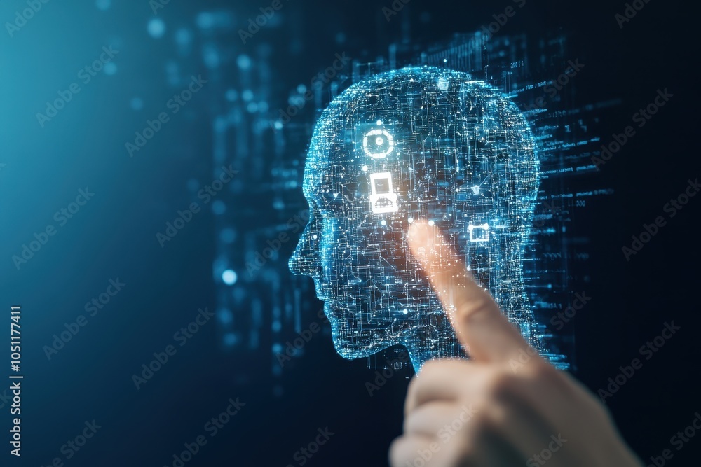 Interaction Between AI and Digital Technology Concept Interaction Between AI and Digital Technology Concept