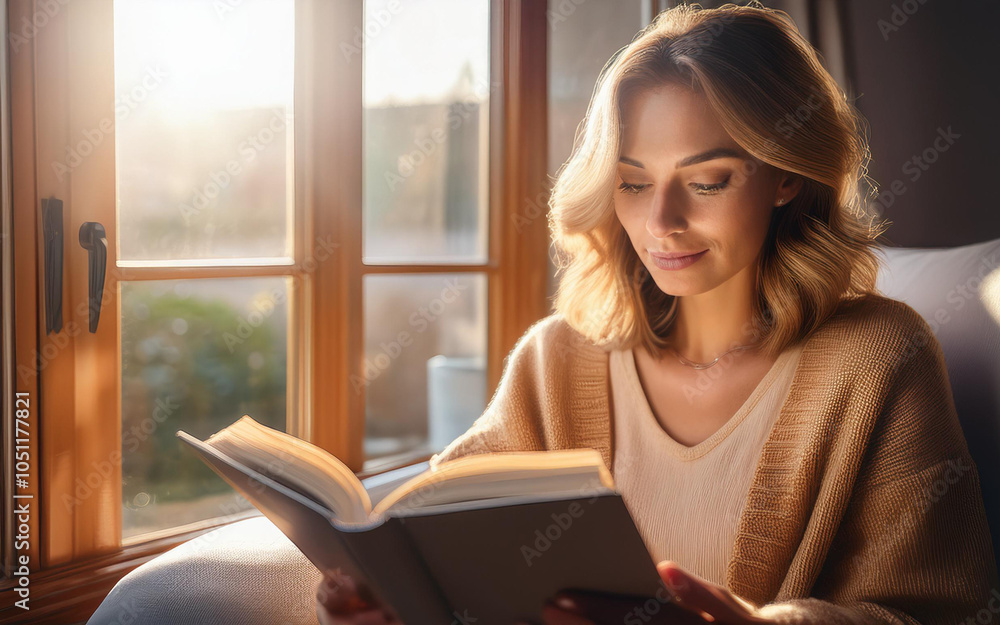 Woman reading a book Woman reading a book