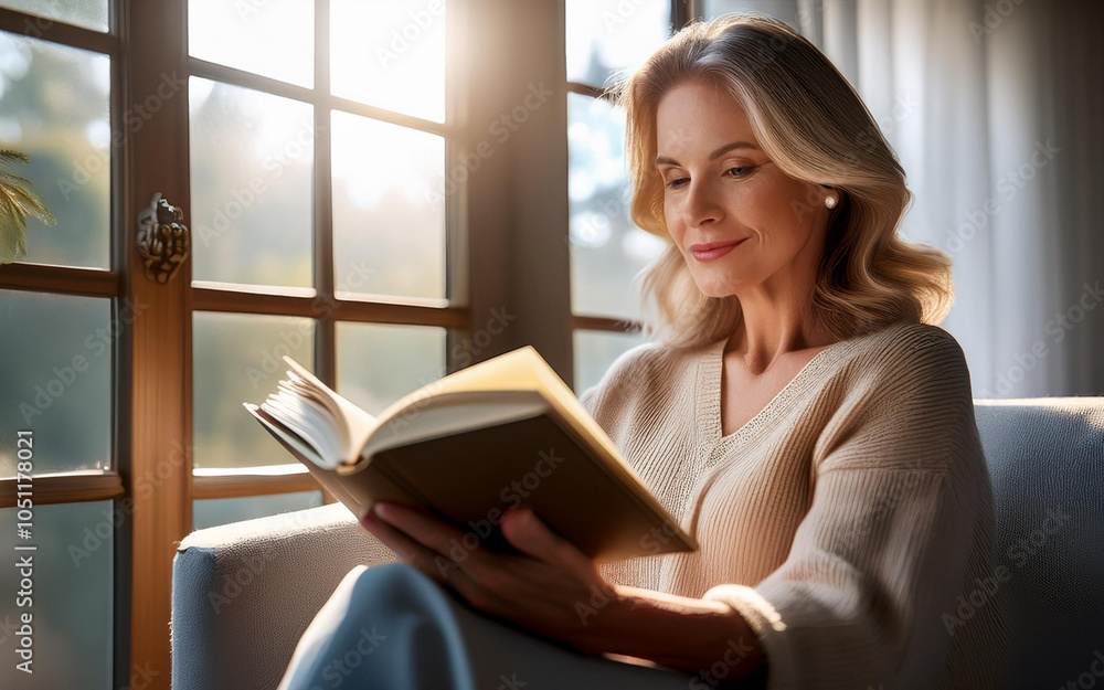 Woman reading a book Woman reading a book