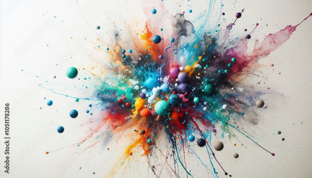 Colorful Abstract Explosion of Paint and Light Colorful Abstract Explosion of Paint and Light