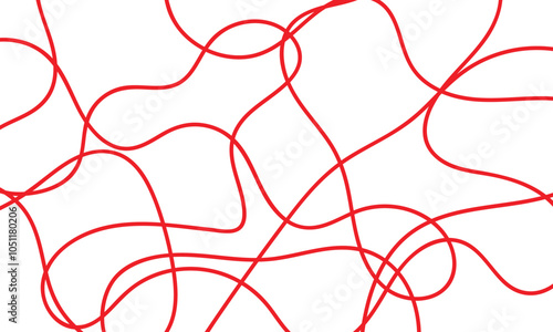 abstract red squiggle curly line vector.