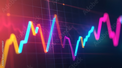 Colorful Digital Stock Market Trend Visualization