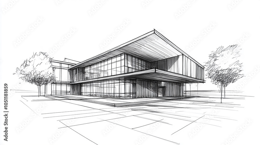 Architectural design perspective, construction of a fantasy building house in the snow Architectural design perspective, construction of a fantasy building house in the snow