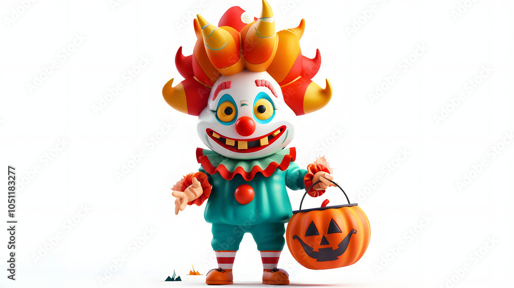 Clown halloween isometric Cartoon 3D Clown halloween isometric Cartoon 3D