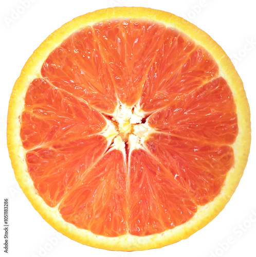 Fresh Grapefruit orange isolated on white background, Orange fruit with orange slices on white background PNG File. photo