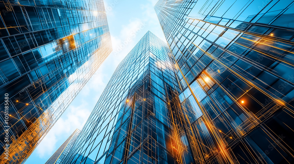 Fototapeta premium Architecture drawing banner backg business people walking in the corridor of an business center, pronounced motion blur, crowded bright modern light office movement defocused. office background busy.