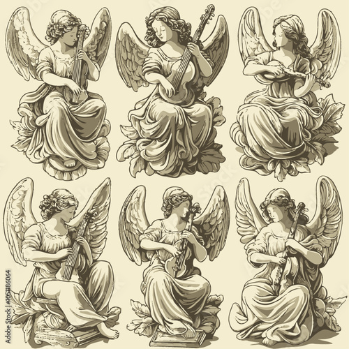 Angelic Stickers: Die-Cut Vinyl Vector Collection