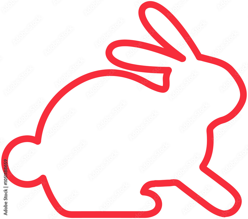 Fototapeta premium Rabbit Outline Icon Animal Vector 