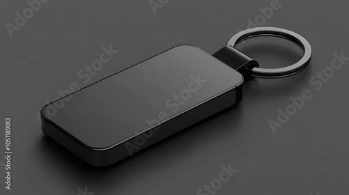 Black Keychain on Dark Background for Branding or Design photo