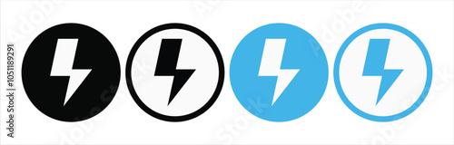 Free Download Lightning thunderbolt electric icon sign, lightning bolt, electric thunderbolt, power icon vector set isolated on white background. - GFXLoad