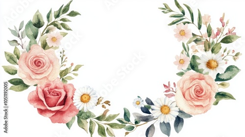 Elegant floral wreath design for invitations and decorations