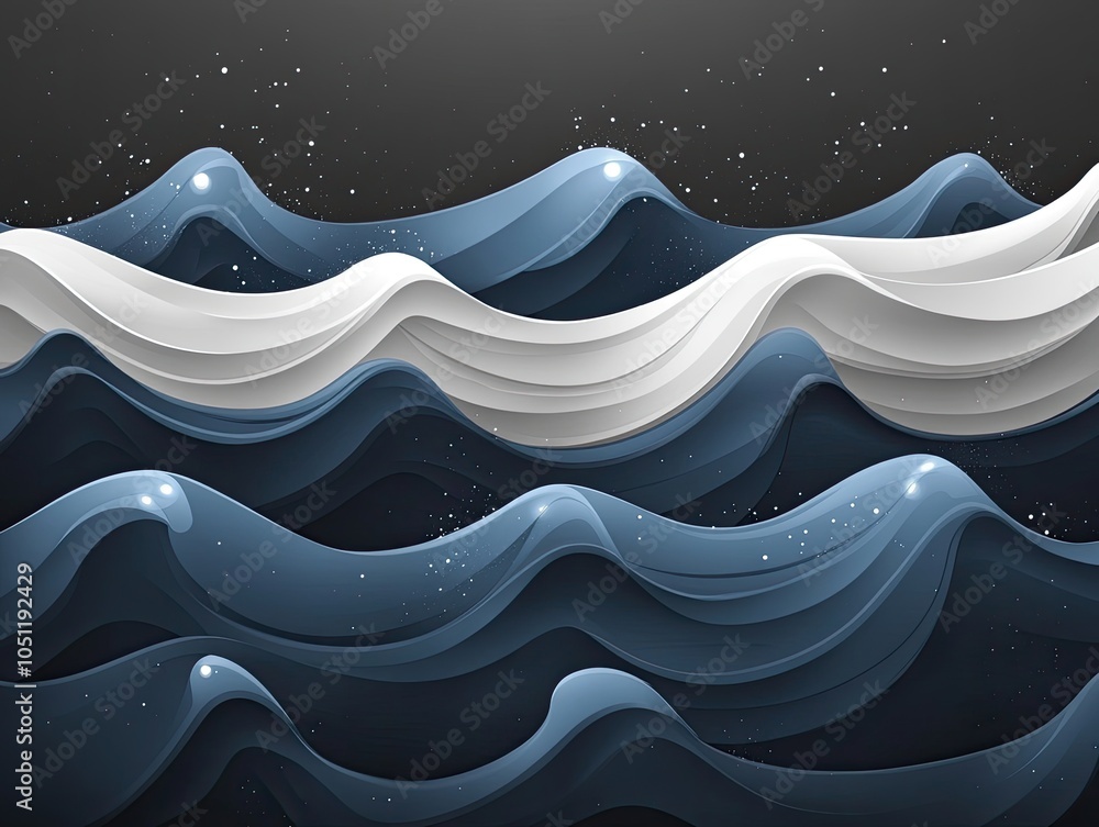 Abstract blue and white waves. This image is perfect for projects related to nature, fluidity, and serenity. Abstract blue and white waves. This image is perfect for projects related to nature, fluidity, and serenity.