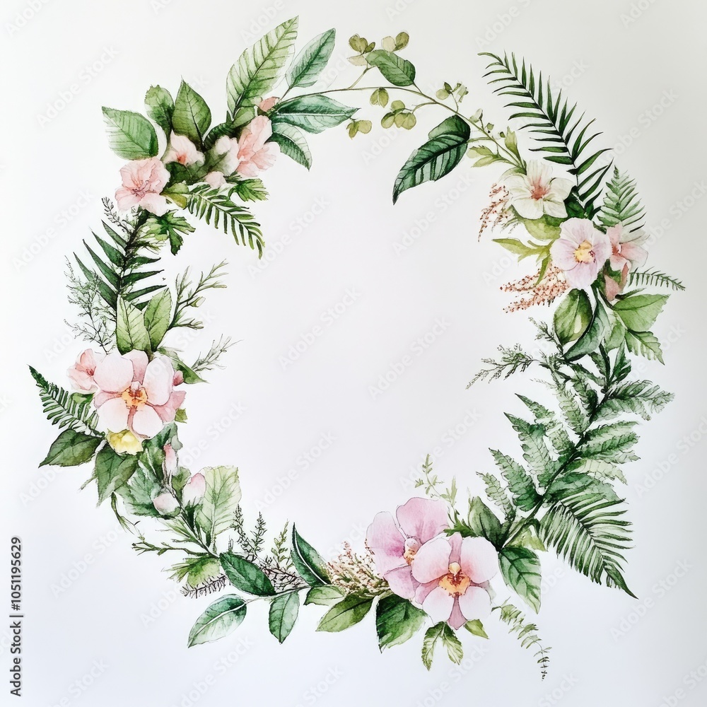 Naklejka premium Delicate floral wreath a beautiful arrangement of nature's blooms and foliage for art and decor