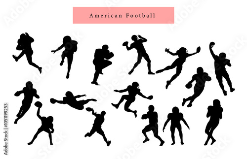 american football athlete pose human body silhouette