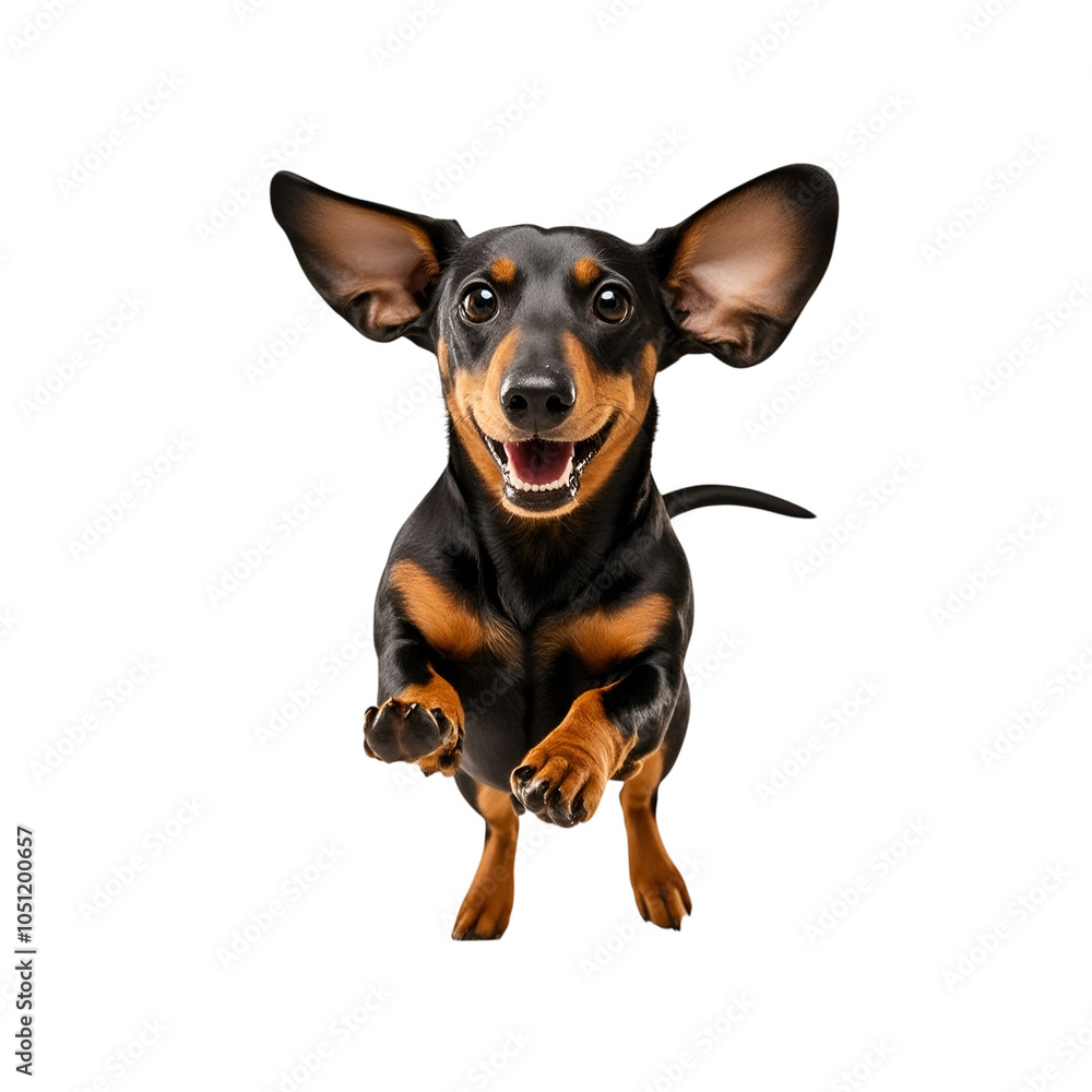 Backgroundless cutout of a dachshund with big ears Backgroundless cutout of a dachshund with big ears