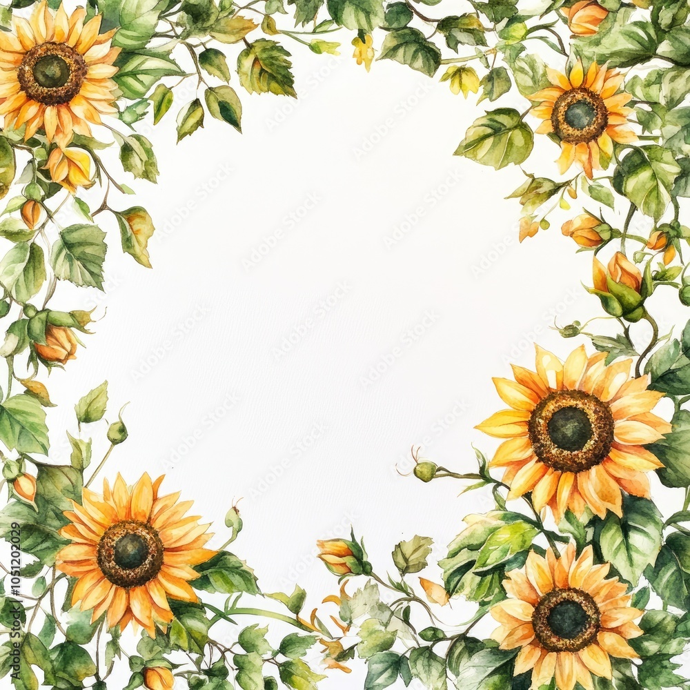 A vibrant border of sunflowers nature's golden touch in floral design A vibrant border of sunflowers nature's golden touch in floral design