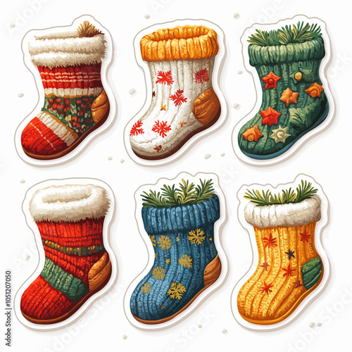 Woolen Mittens Die Cut Vinyl Vector Collection