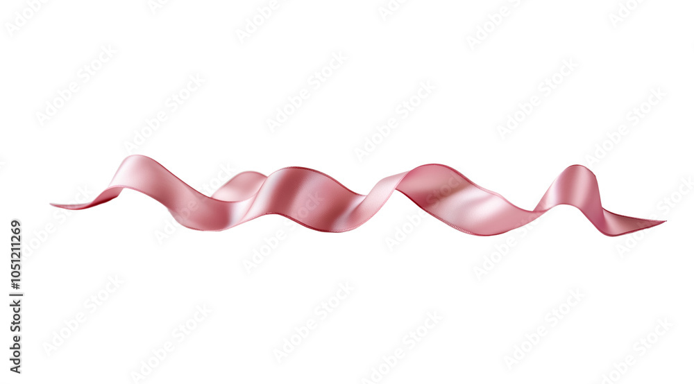 PNG, pink ribbon, isolated on white background, created using Generative AI technology. PNG, pink ribbon, isolated on white background, created using Generative AI technology.