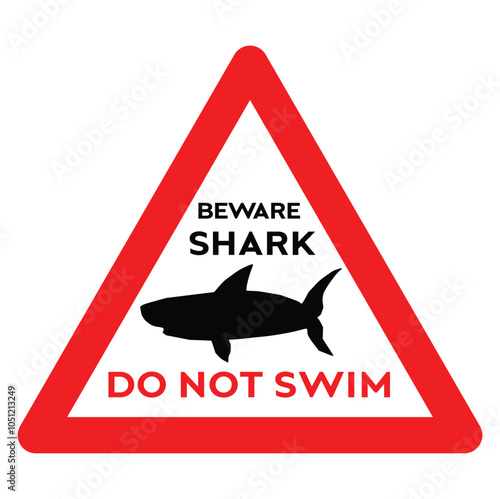 Danger Shark Zone - Beware of sharks - caution attention sign for dangerous beach territory - predatory fish bit off a human leg
