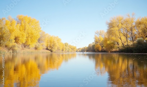 Tranquil Autumn Pond with Vibrant Fall Colors – Perfect for Thanksgiving and Halloween