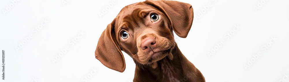 custom made wallpaper toronto digitalA brown puppy with big ears looks curiously to the side.