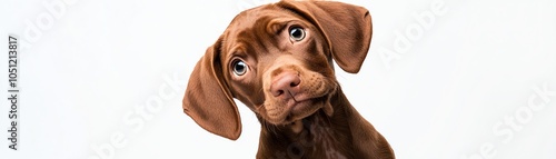 Wallpaper Mural A brown puppy with big ears looks curiously to the side. Torontodigital.ca