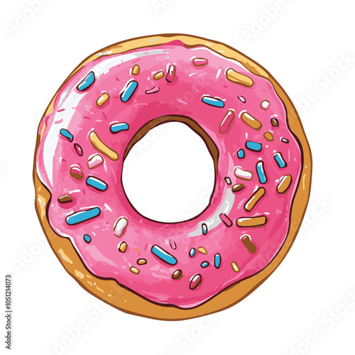 pink doughnut with sprinkles