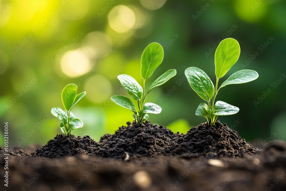 Green Shoots Emerging From Soil: A Symbol of New Life and Growth Green Shoots Emerging From Soil: A Symbol of New Life and Growth
