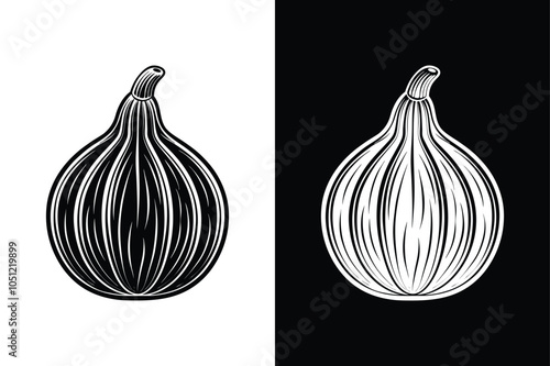 Minimalist Squash Icon. Black and White Silhouette for Versatile Use