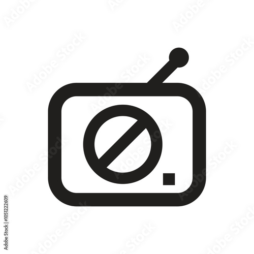 TV Ban Icon on white background