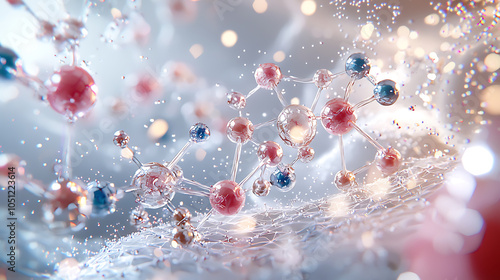 Wallpaper Mural Futuristic molecular structures with vibrant colors and intricate details create captivating visual experience. This multi layered image showcases beauty of molecular simulations Torontodigital.ca