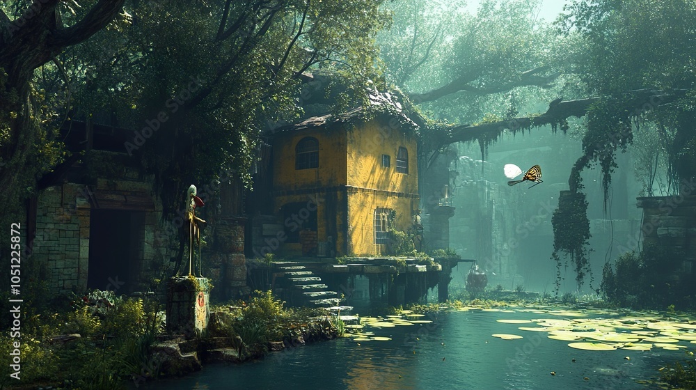 Enchanted Jungle House: A Dreamlike Landscape Enchanted Jungle House: A Dreamlike Landscape