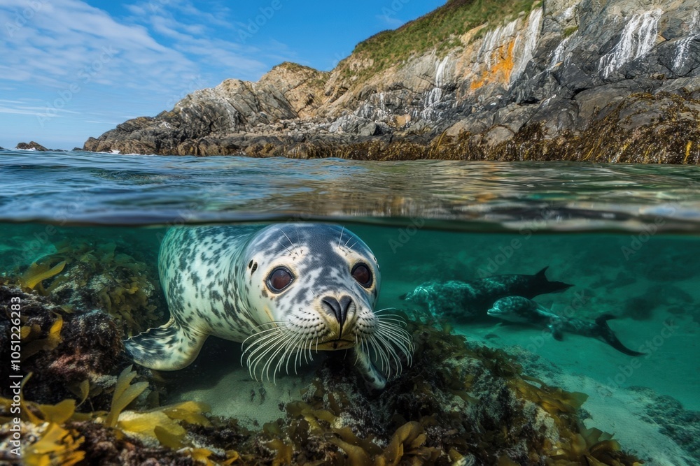 Fototapeta premium Seal in Marine Habitat