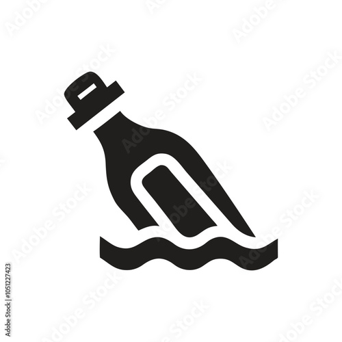 Message in a bottle icon on white background