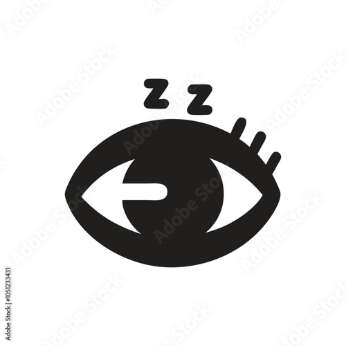 Sleepy Eye Icon on white background