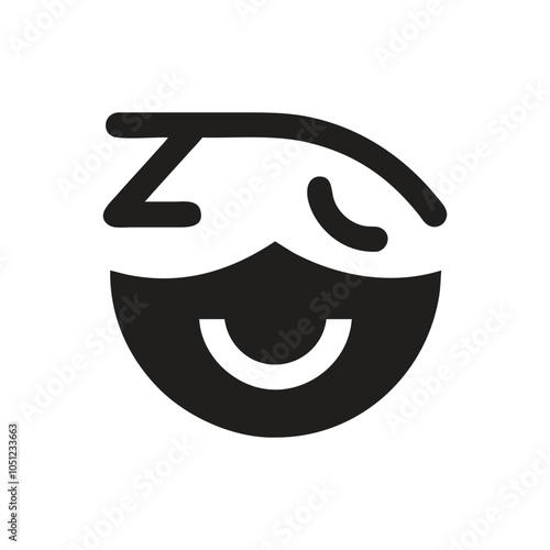 Vector sleepy Eye Icon on white background