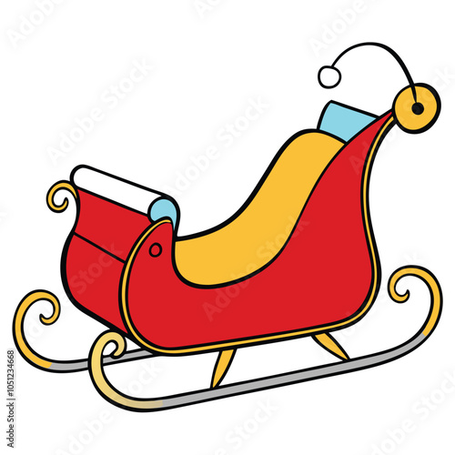 sleigh vector and illustration isolated on white background.