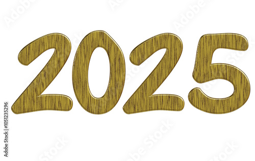 3D 2025 gold for happy new year