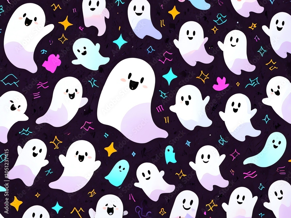 Cute Ghost Pattern Cute Ghost Pattern