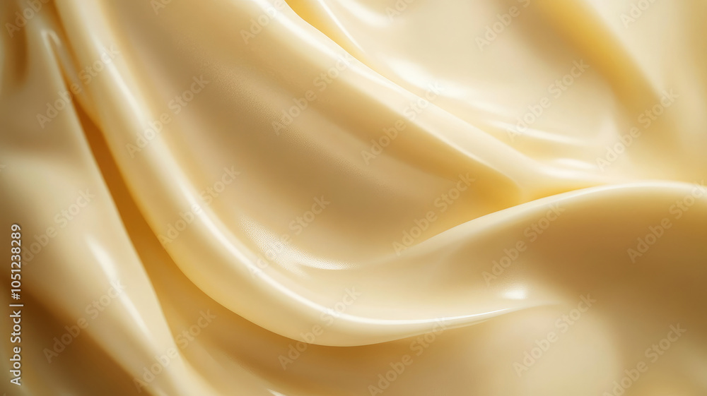 Obraz premium Golden satin fabric with soft, flowing folds and shiny texture