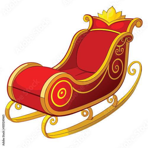 sleigh vector and illustration isolated on white background.