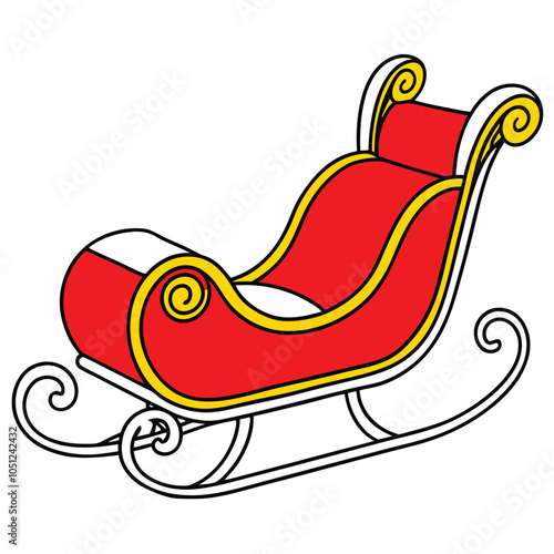 sleigh vector and illustration isolated on white background.