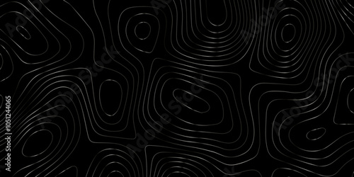 Abstract gradient multicolor on black background with Topographic line map pattern. Topographic map lines, contour background. wavy and curved lines background. Geographic map .	