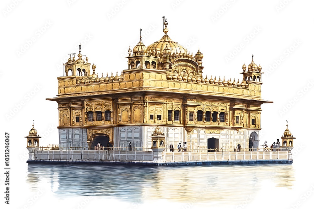 Obraz premium Beautiful view of Golden temple in Amritsar.