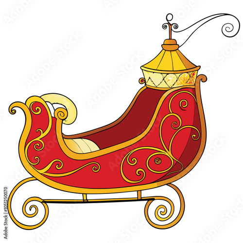 sleigh vector and illustration isolated on white background.